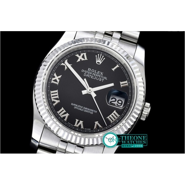 Rolex - DJ 36mm Jub Flt SS/SS Black Roman BP A3135 Mod