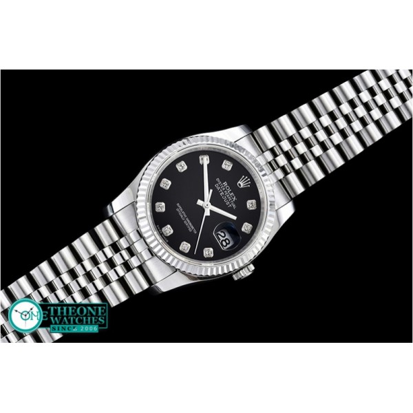 Rolex - DJ 36mm Jub Flt SS/SS Black Diams BP A3135 Mod