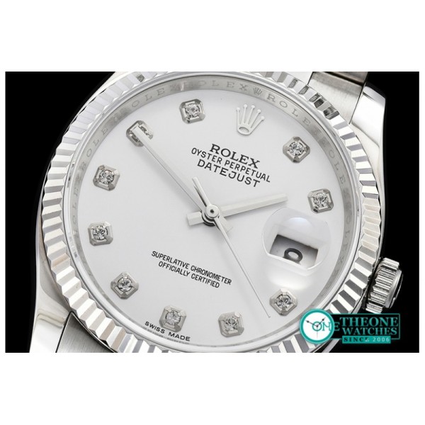 Rolex - DJ 36mm Oyst Flt SS/SS White Diams BP A3135 Mod