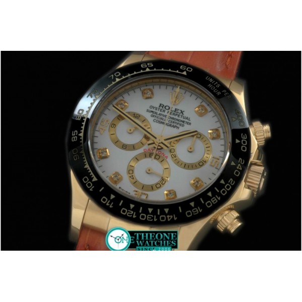 Rolex - Daytona 116528 YG/LE Wht Diam A-7750 Sec@6