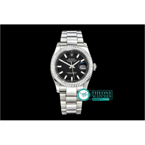 Rolex - DJ 36mm Oyst Flt SS/SS Black Thick Lume BP A3135 Mod