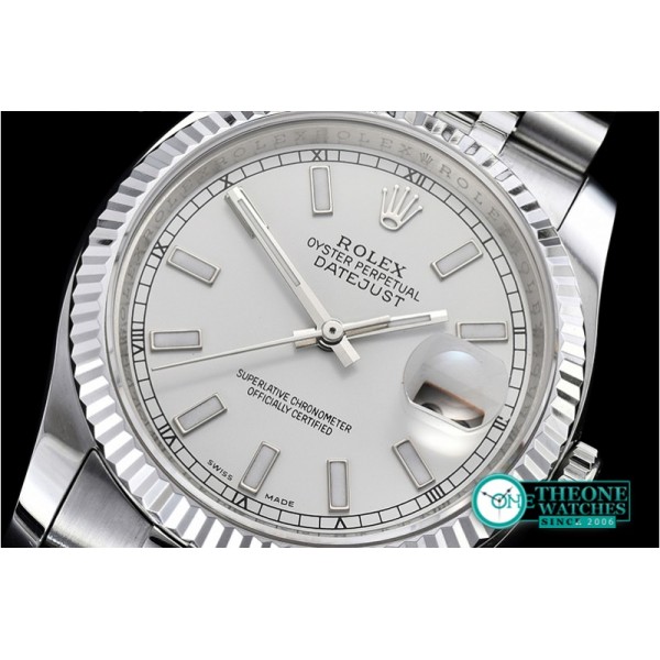 Rolex - DJ 36mm Jub Flt SS/SS White Thick Lume BP A3135 Mod