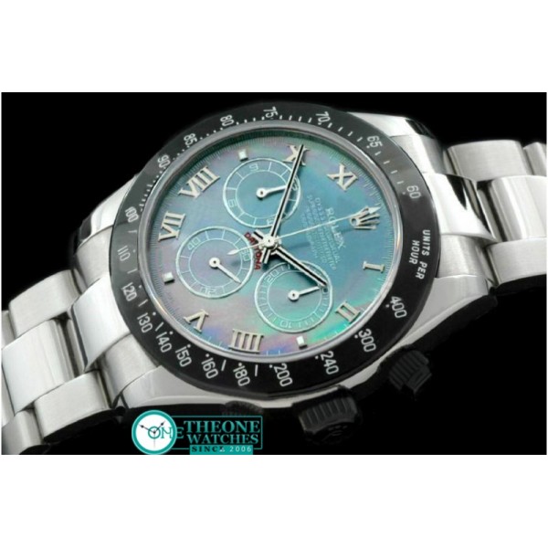 Rolex - SS/PVD MOP Green Roman Asia 7750 Running Secs @ 6