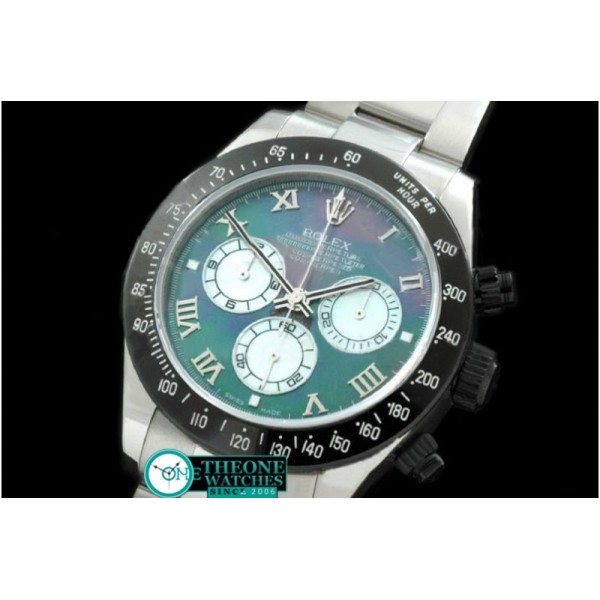 Rolex - SS/PVD MOP Green Roman Asia 7750 Running Secs @ 6