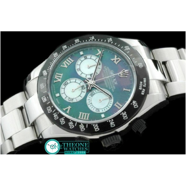 Rolex - SS/PVD MOP Green Roman Asia 7750 Running Secs @ 6