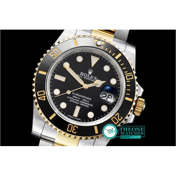 Rolex - Submariner 116613 YG/SS Cer Bez Black JF Asia 2836