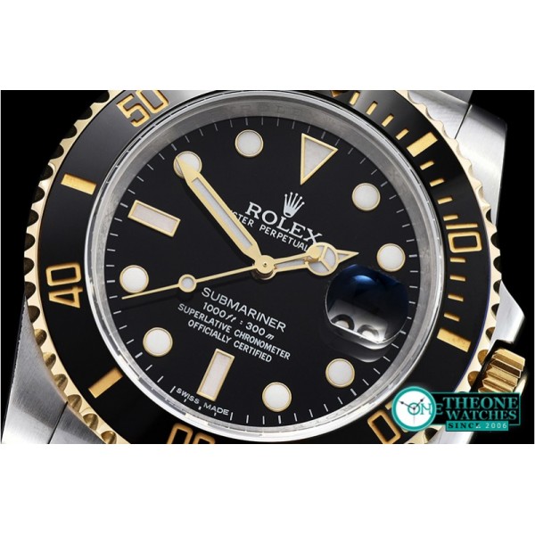 Rolex - Submariner 116613 YG/SS Cer Bez Black JF Asia 2836