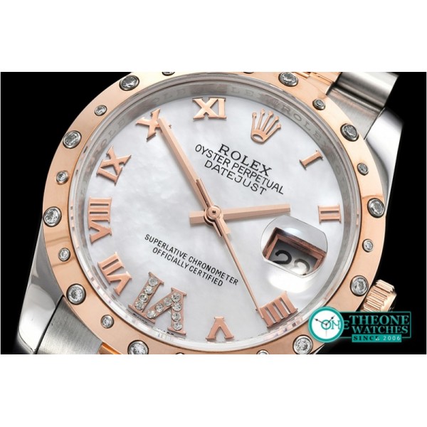 Rolex - DJ Midsize 31mm Diam Bez RG/SS Wht MOP Diam BP A2836