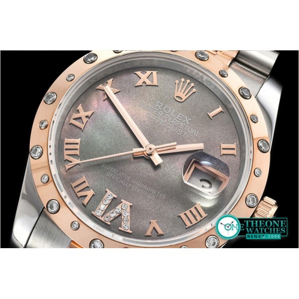 Rolex - DJ Midsize 31mm Diam Bez RG/SS Grey MOP Diam BP A2836