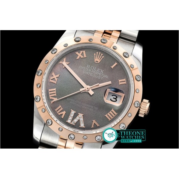 Rolex - DJ Midsize 31mm Diam Bez RG/SS Grey MOP Diam BP A2836