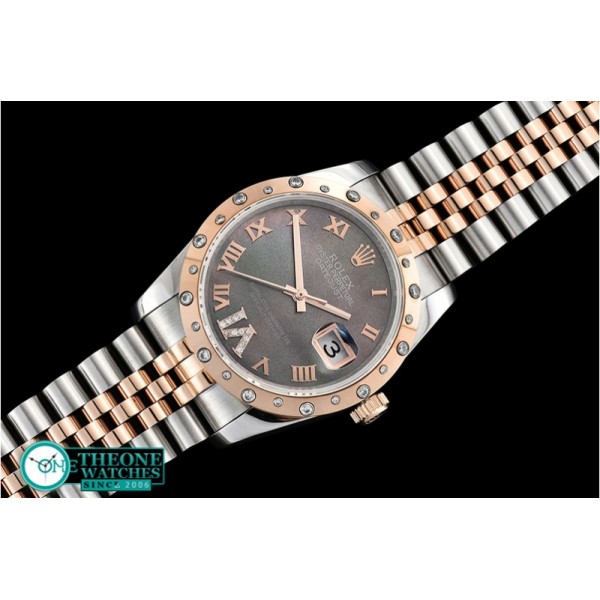 Rolex - DJ Midsize 31mm Diam Bez RG/SS Grey MOP Diam BP A2836