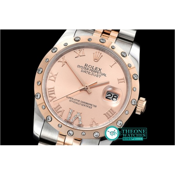 Rolex - DJ Midsize 31mm Diam Bez RG/SS Rose Diam BP A2836