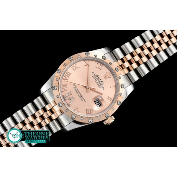 Rolex - DJ Midsize 31mm Diam Bez RG/SS Rose Diam BP A2836