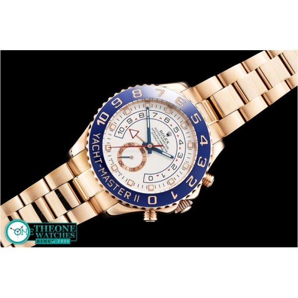 Rolex - YachtMaster II Blue RG/RG White BP Asia 2813 Mod