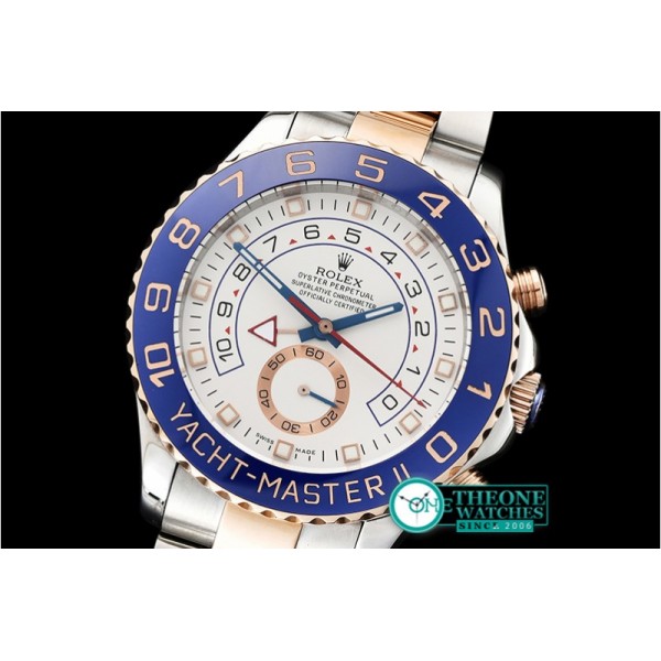 Rolex - YachtMaster II Blue RG/SS White BP Asia 2813 Mod