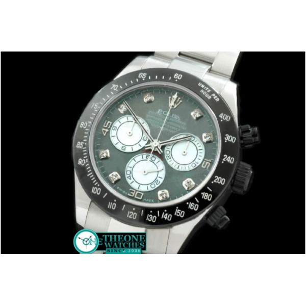 Rolex - SS/PVD MOP Green Diam Asia 7750 Running Secs @ 6