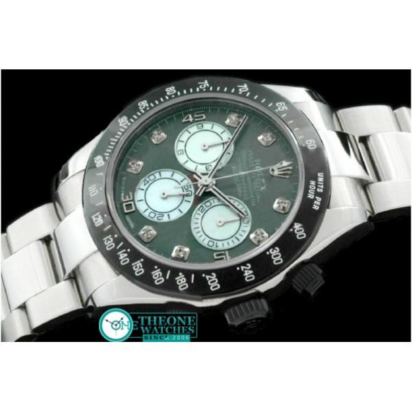 Rolex - SS/PVD MOP Green Diam Asia 7750 Running Secs @ 6