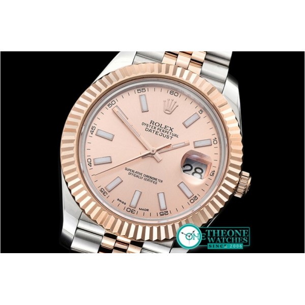 Rolex - DJ2 41mm Jub Flt RG/SS Rose Gold Stick BP Swiss 2836