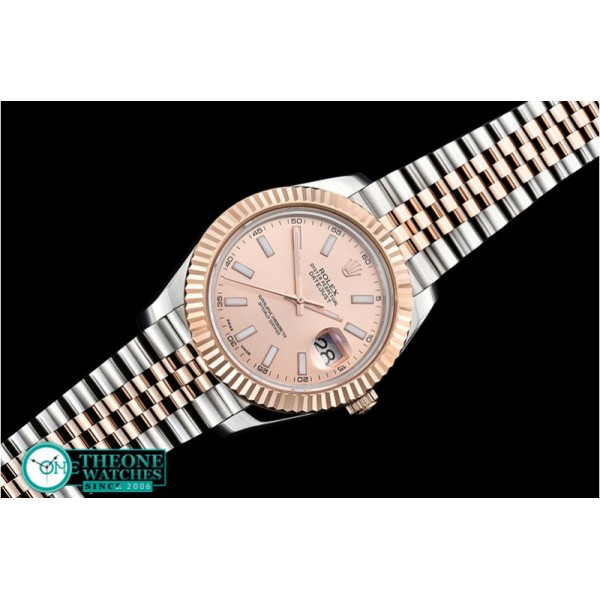 Rolex - DJ2 41mm Jub Flt RG/SS Rose Gold Stick BP Swiss 2836