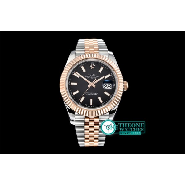 Rolex - DJ2 41mm Jub Flt RG/SS Black Stick BP Swiss 2836