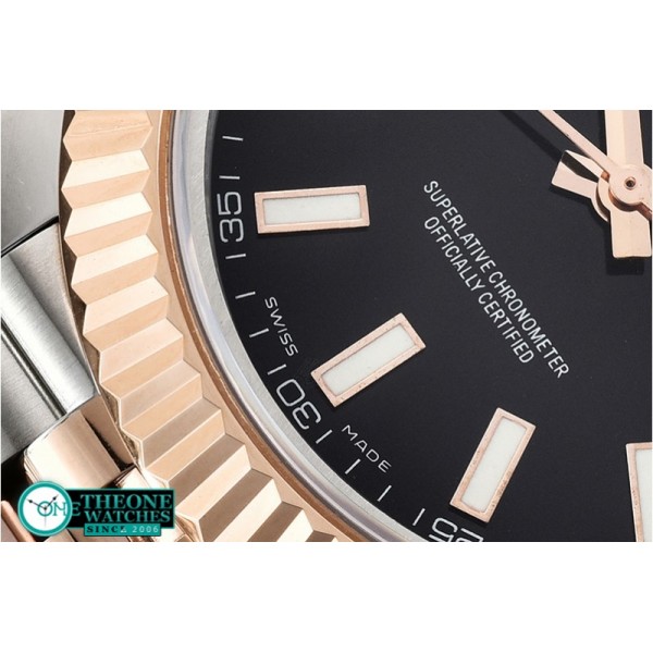 Rolex - DJ2 41mm Jub Flt RG/SS Black Stick BP Swiss 2836