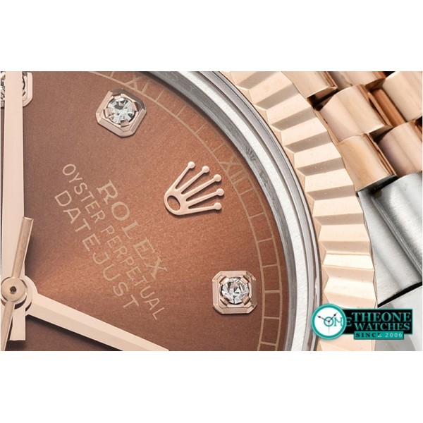 Rolex - DJ2 41mm Jub Flt RG/SS Brown Diams BP Swiss 2836