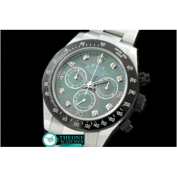 Rolex - SS/PVD MOP Green Diam Asia 7750 Running Secs @ 6