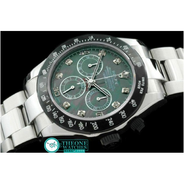 Rolex - SS/PVD MOP Green Diam Asia 7750 Running Secs @ 6