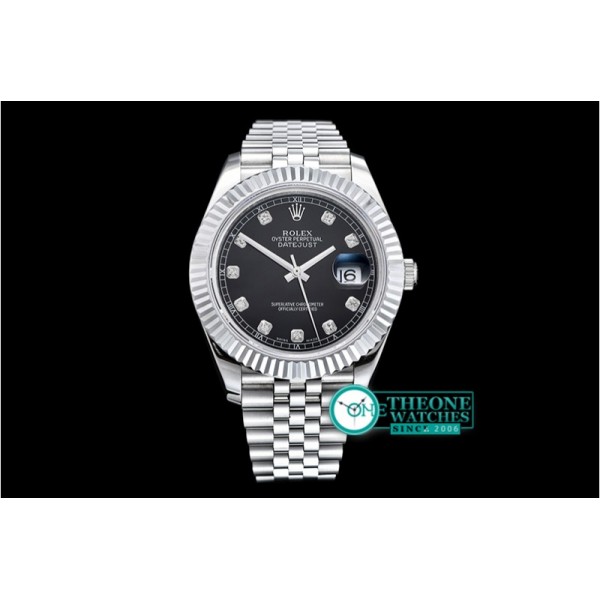 Rolex - DJ2 41mm Jub Flt SS/SS Black Diams BP Asia 3235 Mod