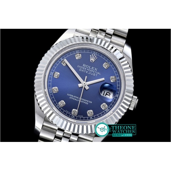 Rolex - DJ2 41mm Jub Flt SS/SS Blue Diams BP Asia 3235 Mod