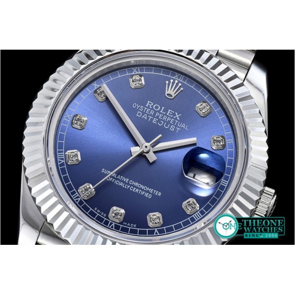 Rolex - DJ2 41mm Jub Flt SS/SS Blue Diams BP Asia 3235 Mod