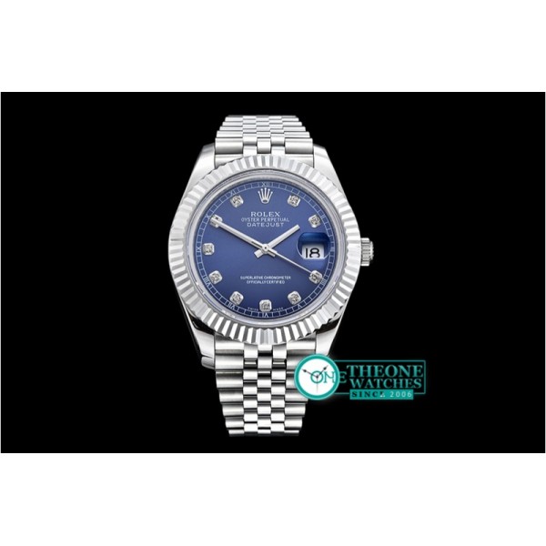 Rolex - DJ2 41mm Jub Flt SS/SS Blue Diams BP Asia 3235 Mod