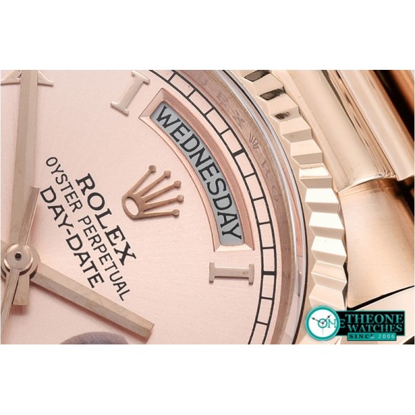 Rolex - DayDate 36mm Flt RG/RG Rose Gold Roman BP Swiss 2836