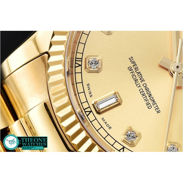 Rolex - DayDate 36mm Flt YG/YG Wrap Gold Diam BP Swiss 2836