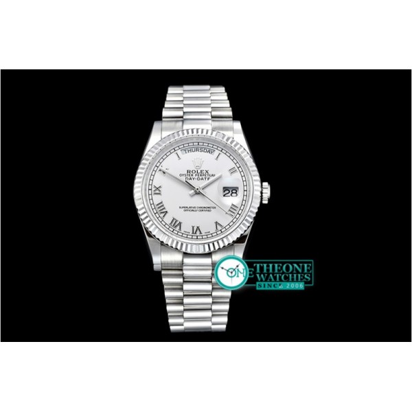 Rolex - DayDate 36mm Flt SS/SS White Diam BP Swiss 2836