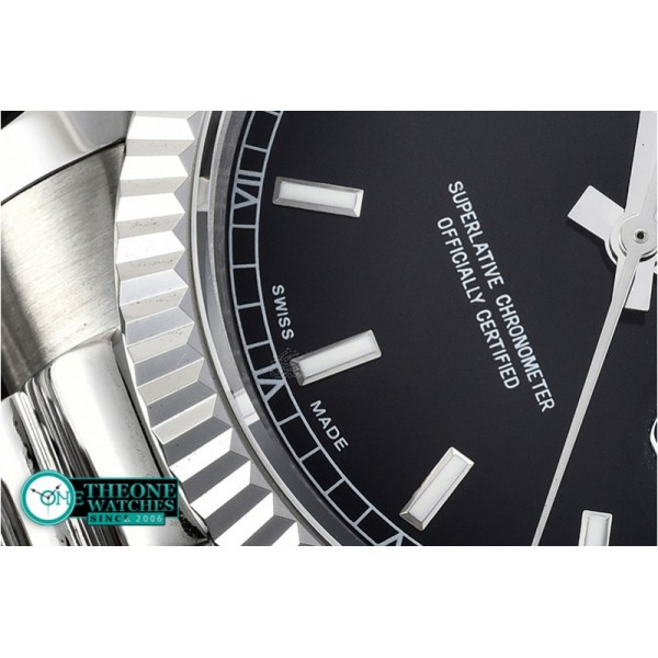 Rolex - DayDate 36mm Flt SS/SS Black Stick BP Swiss 2836