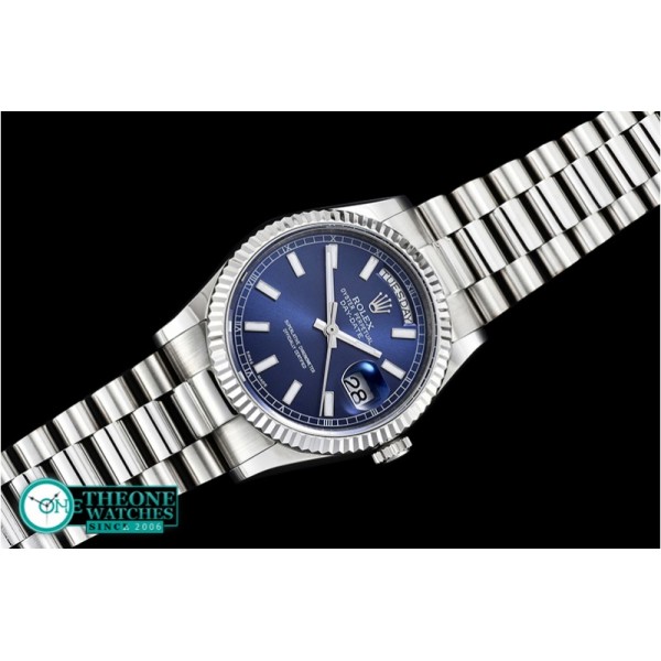 Rolex - DayDate 36mm Flt SS/SS Blue Stick BP Swiss 2836