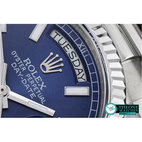 Rolex - DayDate 36mm Flt SS/SS Blue Stick BP Swiss 2836