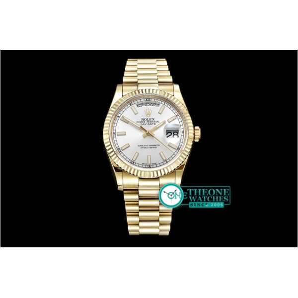 Rolex - DayDate 36mm Flt YG/YG White Roman Num BP Swiss 2836