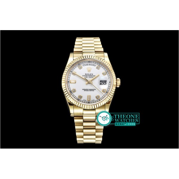 Rolex - DayDate 36mm Flt YG/YG White Diam BP Swiss 2836