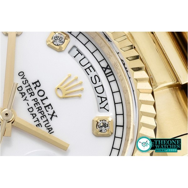 Rolex - DayDate 36mm Flt YG/YG White Diam BP Swiss 2836