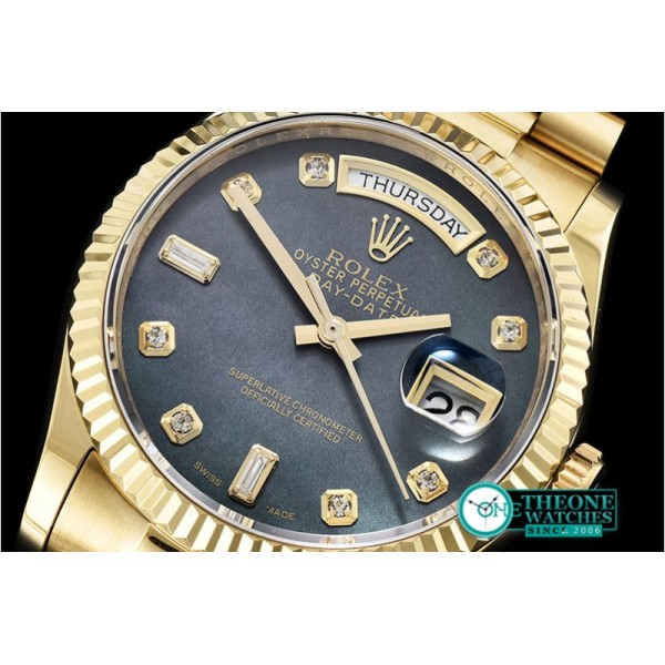 Rolex - DayDate 36mm Flt YG/YG Black MOP Diam BP Swiss 2836