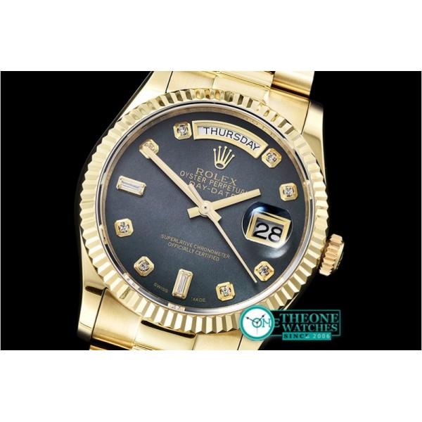 Rolex - DayDate 36mm Flt YG/YG Black MOP Diam BP Swiss 2836