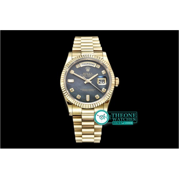 Rolex - DayDate 36mm Flt YG/YG Black MOP Diam BP Swiss 2836