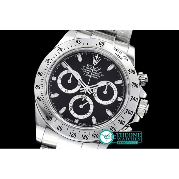 Rolex - Daytona 116520 SS/SS Black Sticks ARF Asia 4130 Mod