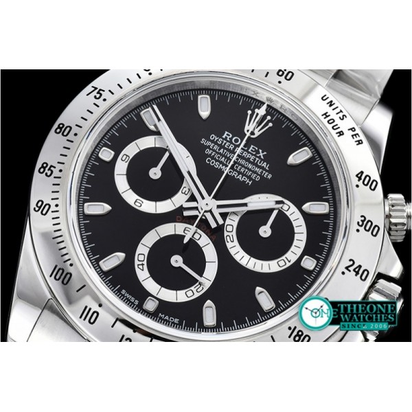 Rolex - Daytona 116520 SS/SS Black Sticks ARF Asia 4130 Mod