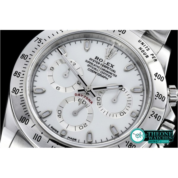 Rolex - Daytona 116520 SS/SS White Sticks ARF Asia 4130 Mod