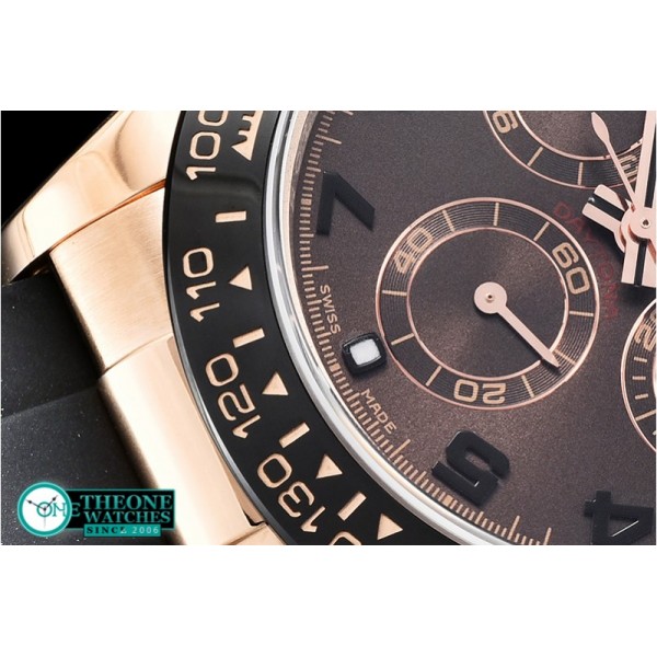 Rolex - Daytona 116515 RG/RU Brown Num ARF Asia 4130 Mod