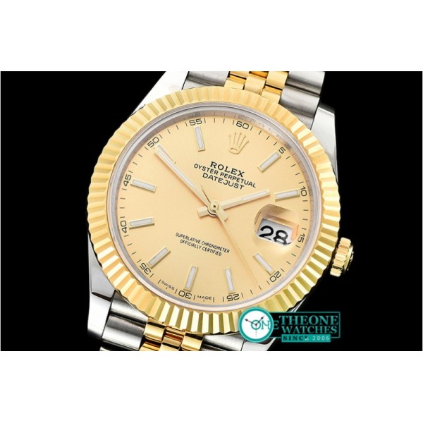 Rolex - DJ2 41mm Jub Flt Wrap YG/SS Gold Stick BP Swiss 2836