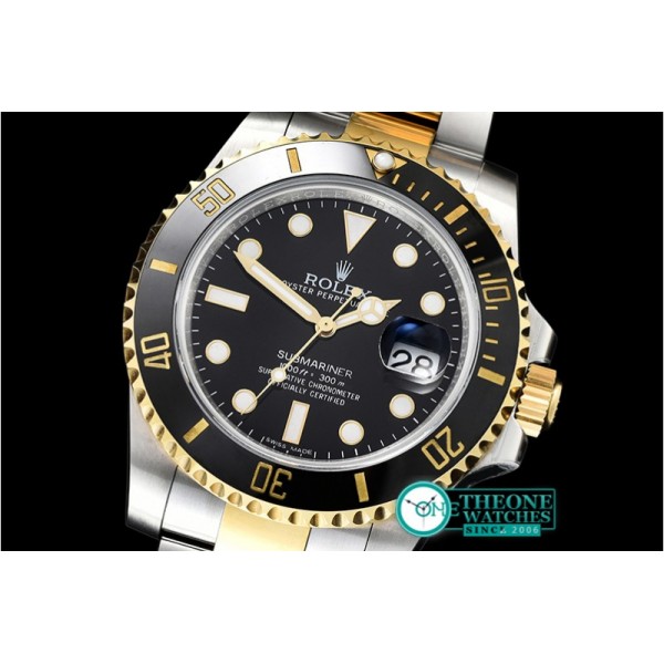 Rolex - Submariner 116613 YG/SS Cer Bez Blk Noob Asia 2836